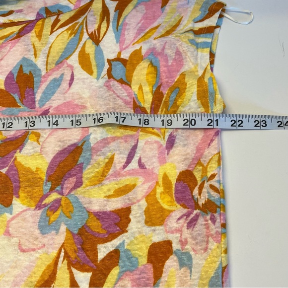 Joie Women’s Short Sleeve Colorful Floral 100% Linen Comfy Casual Boxy Top S - Picture 10 of 13